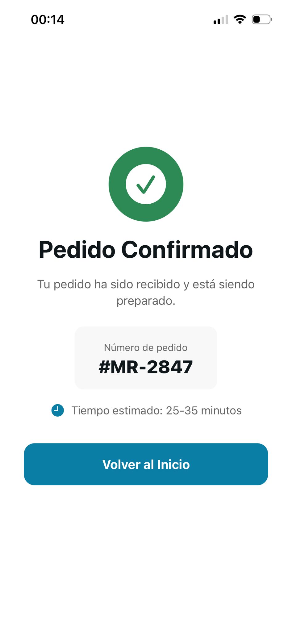 Pedido confirmado